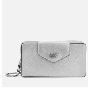 NWT- MICHAEL KORS Small Convertible Phone Cross Body Bag -Silver